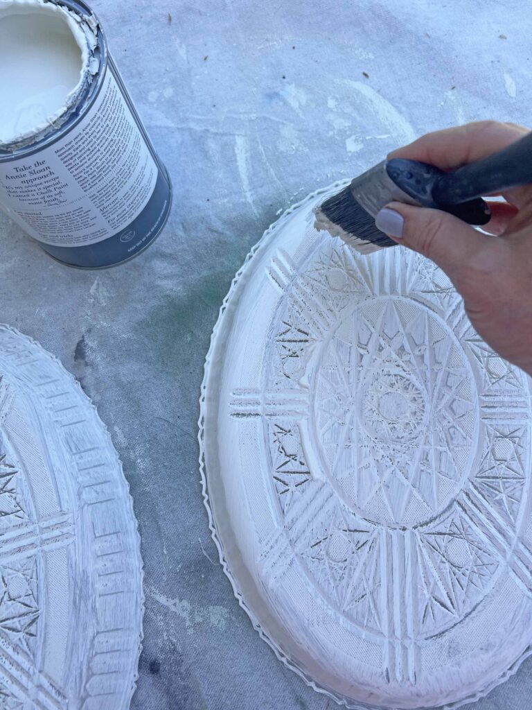 oversized Easter egg DIY decor from Dollar Tree trays