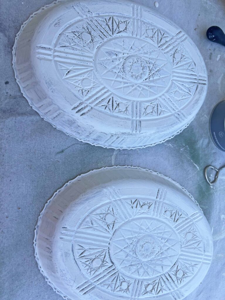 oversized Easter egg DIY decor from Dollar Tree trays