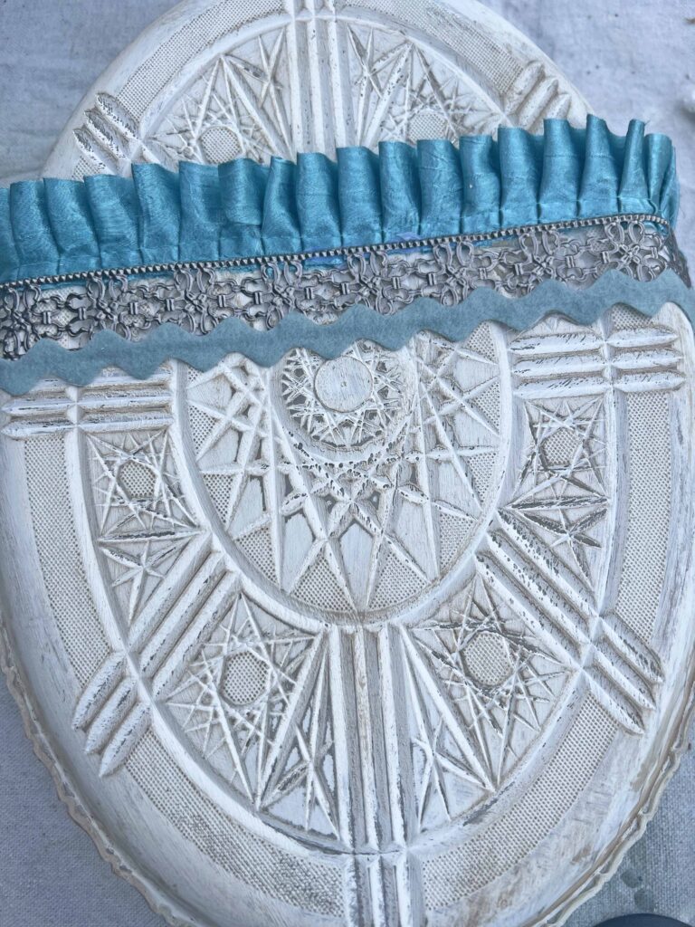 oversized Easter egg DIY decor from Dollar Tree trays