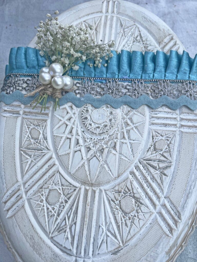 oversized Easter egg DIY decor from Dollar Tree trays