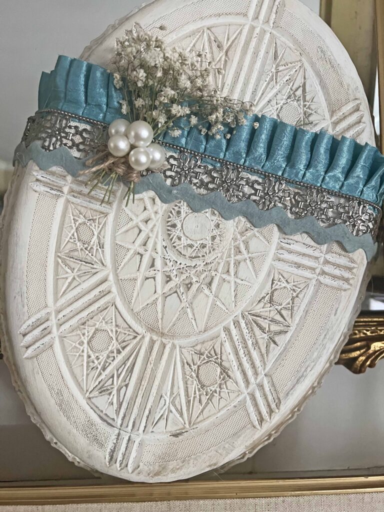 oversized Easter egg DIY decor from Dollar Tree trays