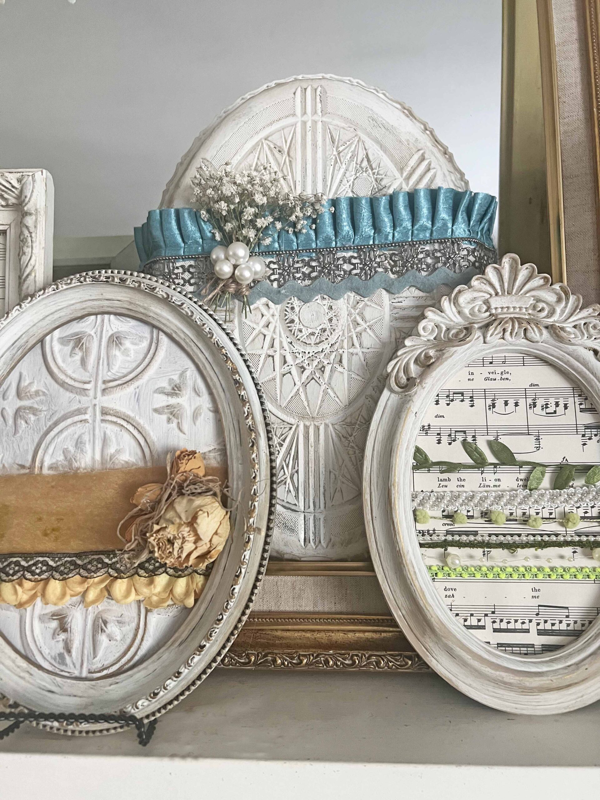 oversized Easter egg DIY decor from Dollar Tree trays