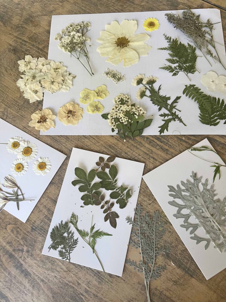 Easter egg DIY with pressed flowers