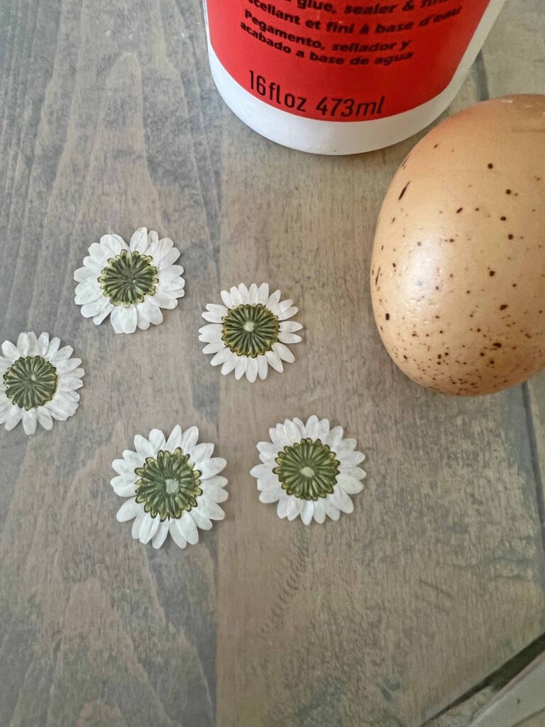 Easter egg DIY with pressed flowers