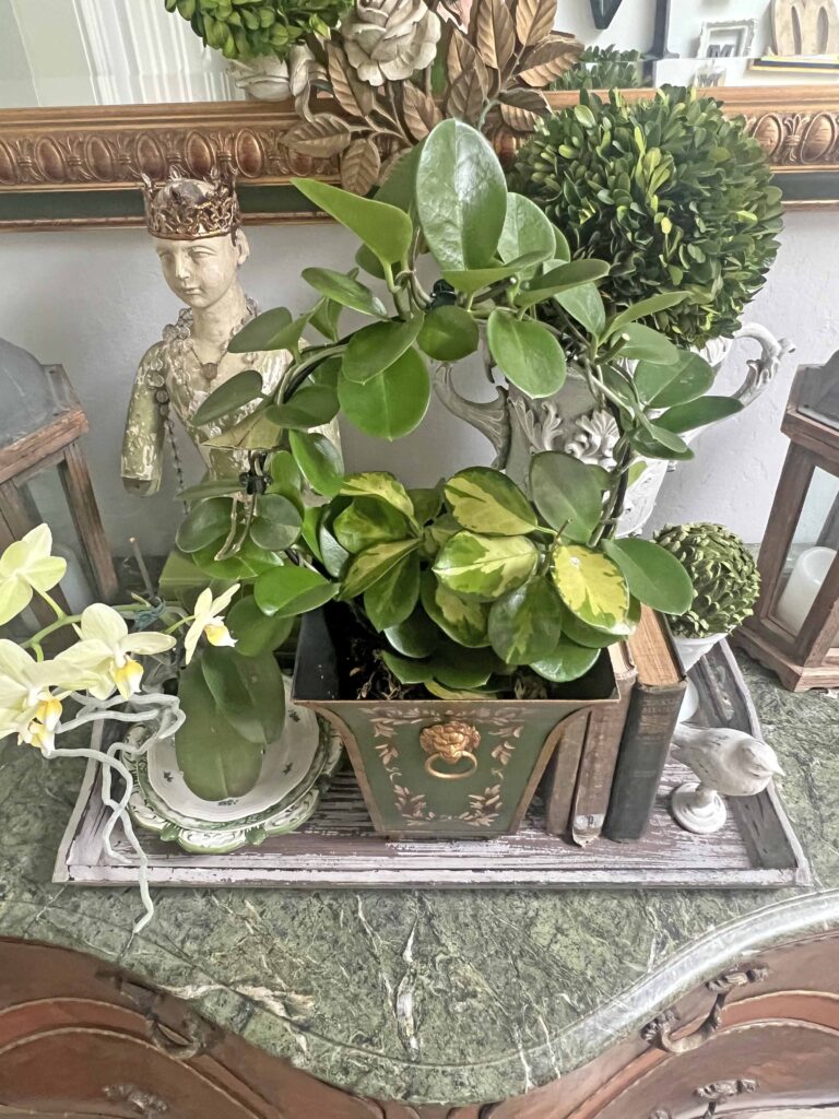 creating a decor vignette with brocante vibes