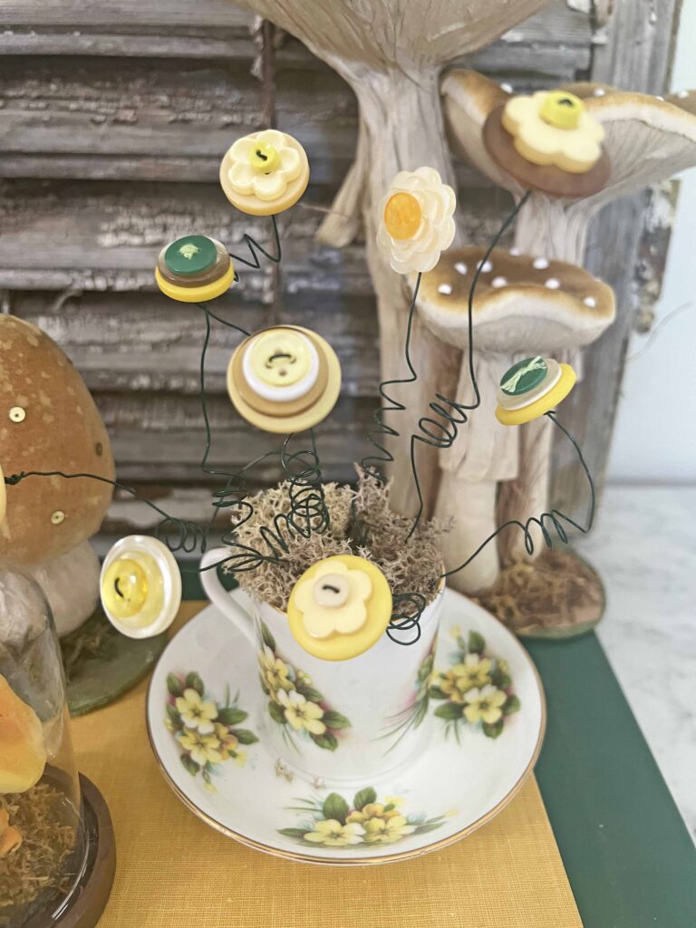 button flower bouquet DIY