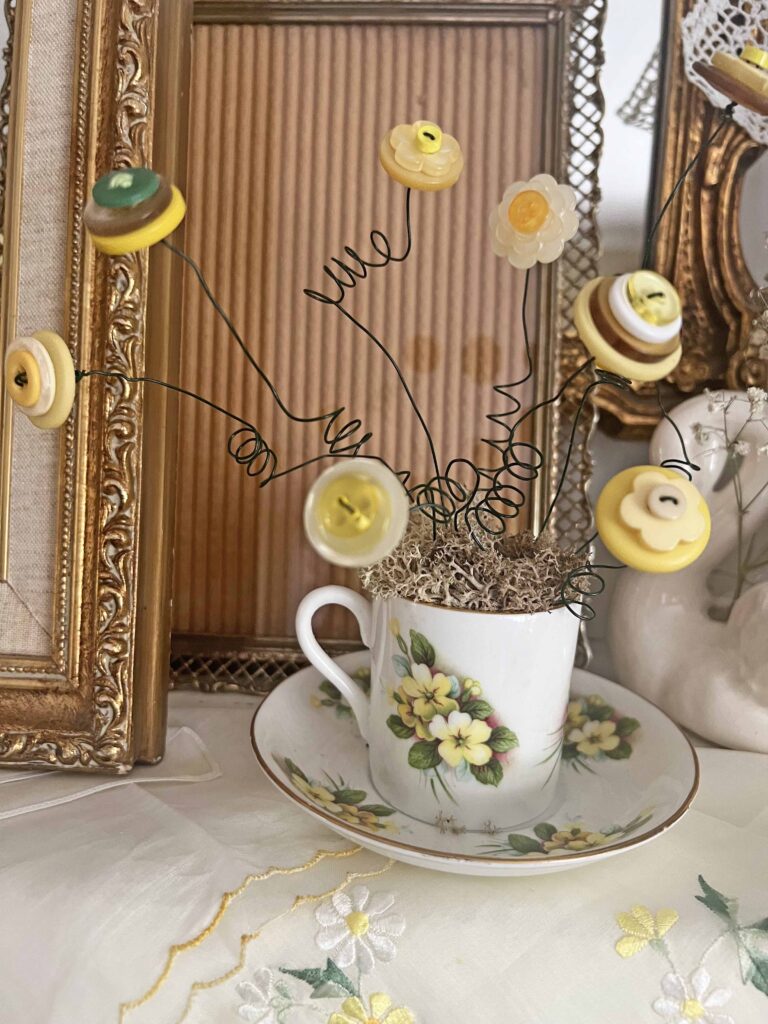 button flower bouquet DIY