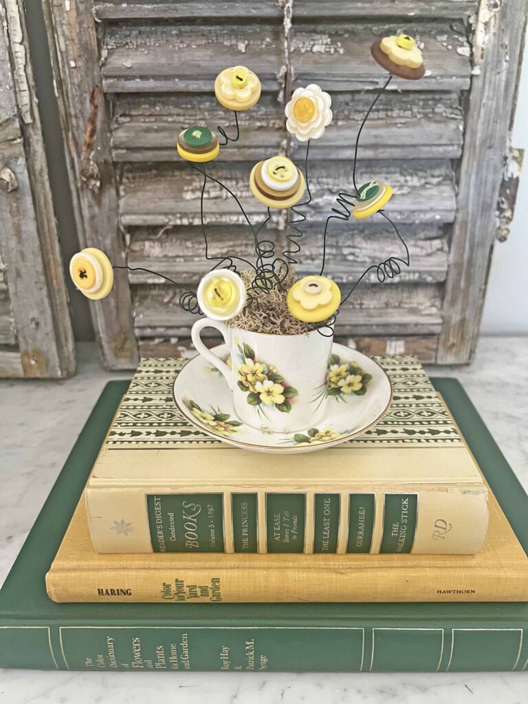 button flower bouquet DIY