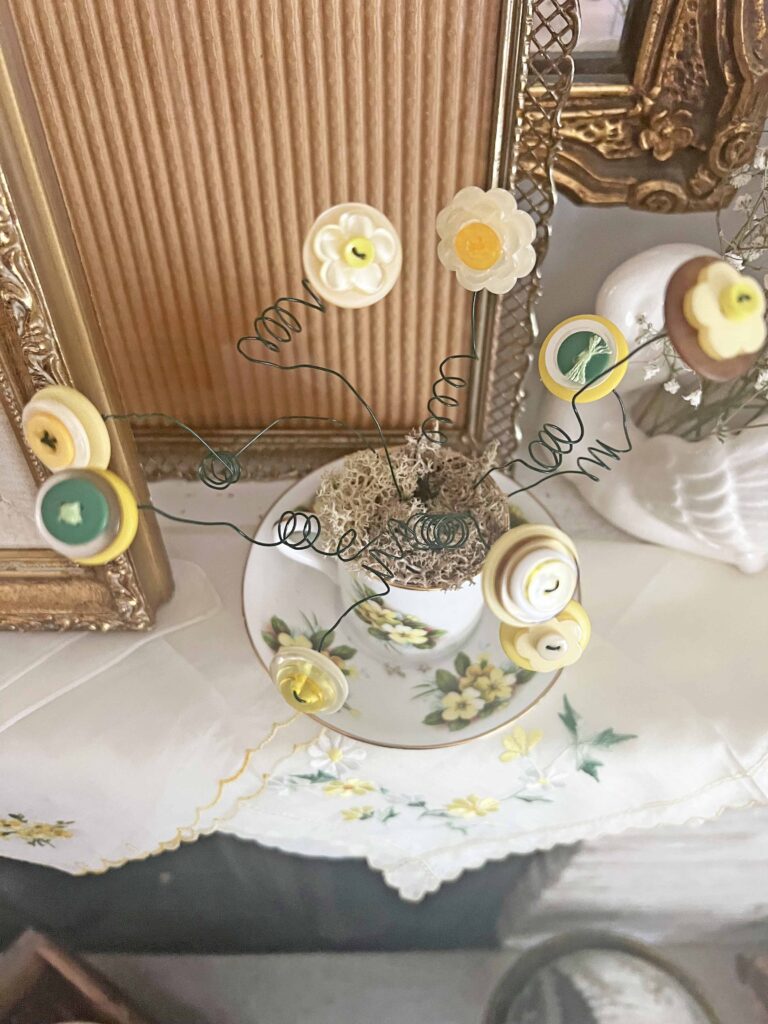 button flower bouquet DIY