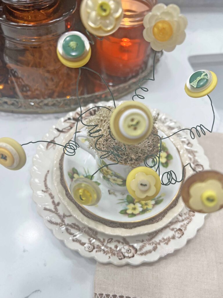 button flower bouquet DIY