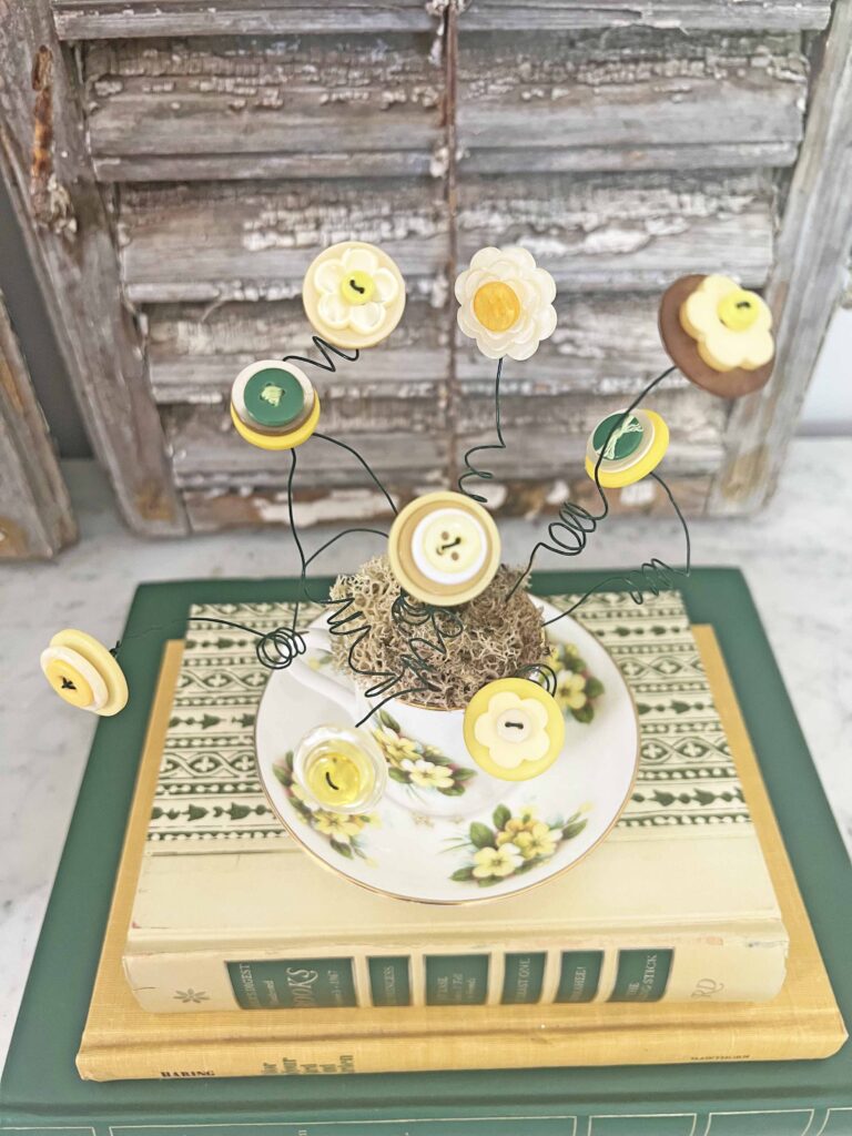 button flower bouquet DIY