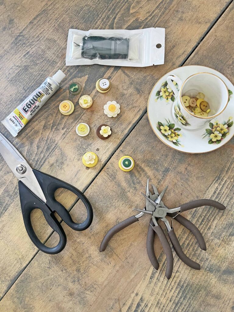 button flower bouquet DIY