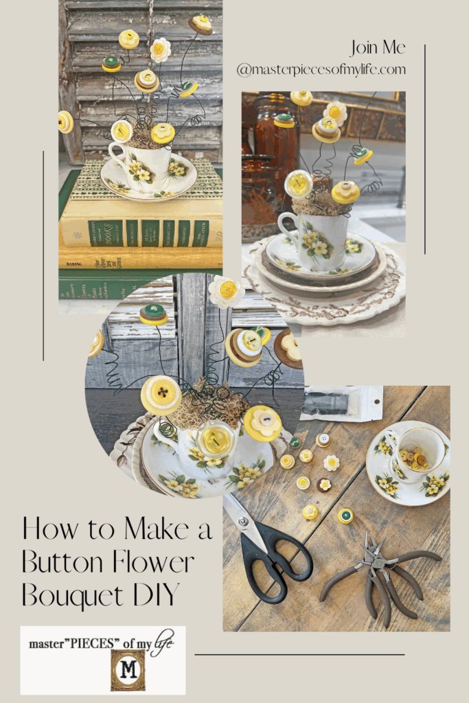 button flower bouquet DIY Pinterest