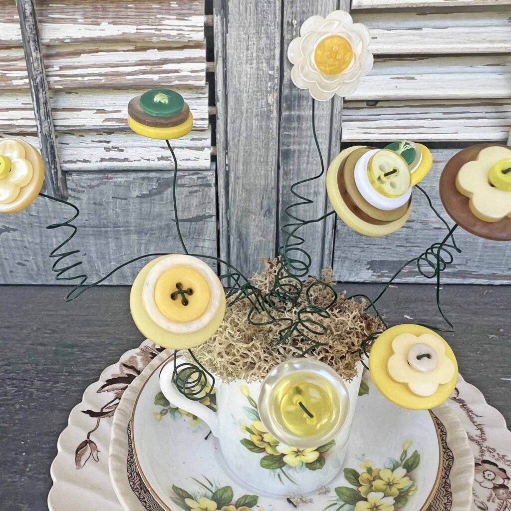 button flower bouquet DIY