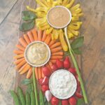 flower crudités appetizer platter