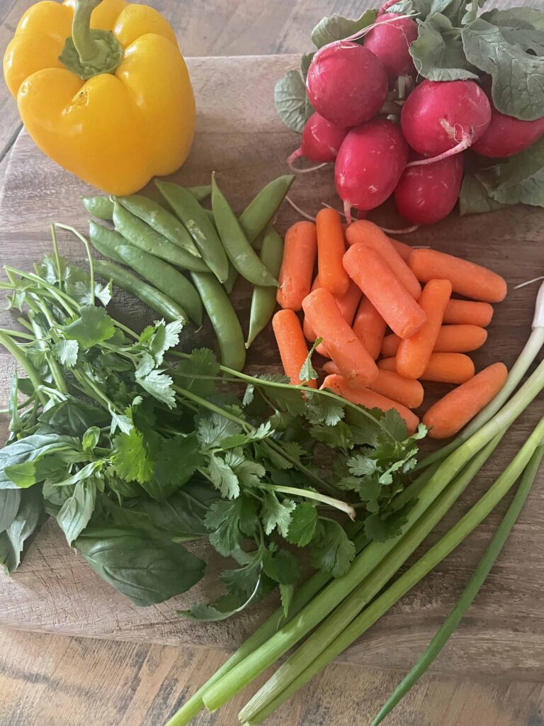 flower crudités appetizer platter