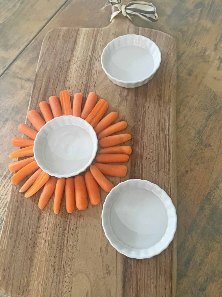 flower crudités appetizer platter