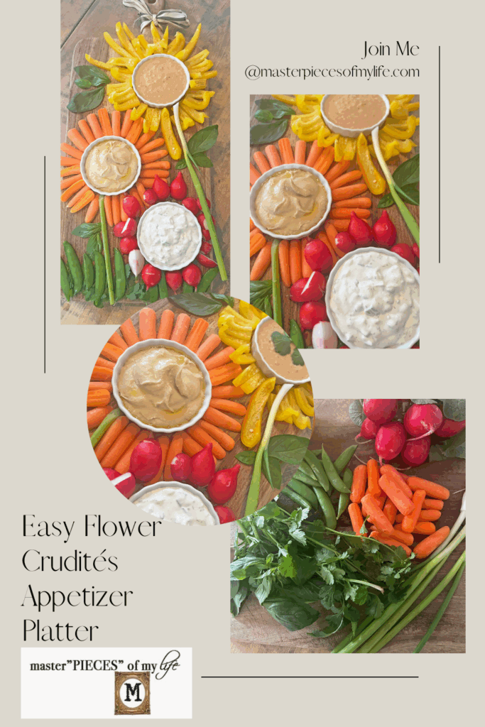 flower crudités appetizer platter Pinterest