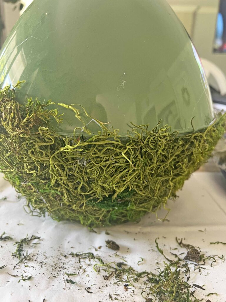 moss bunny DIY using Dollar Tree Bowls