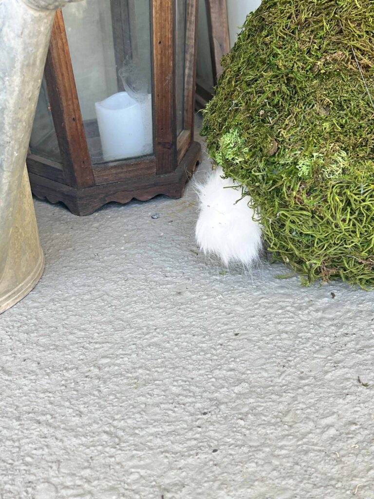 moss bunny DIY using Dollar Tree Bowls