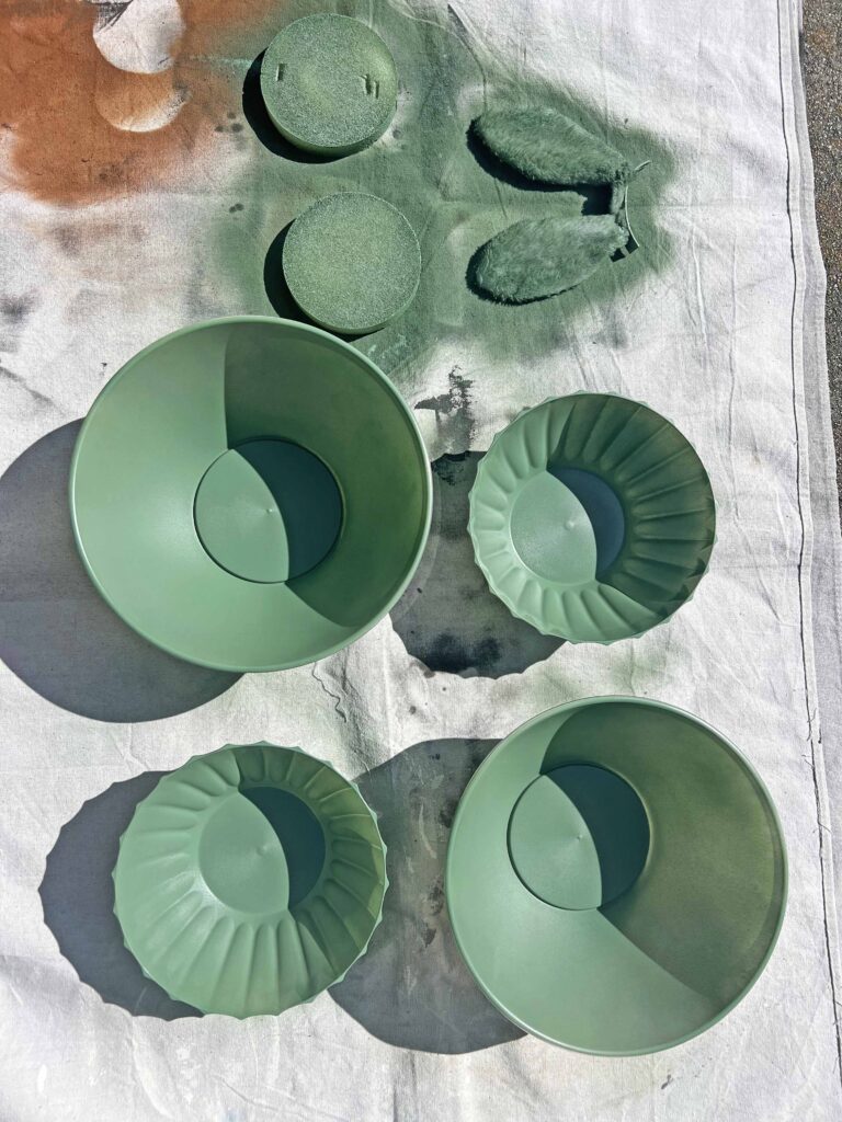 moss bunny DIY using Dollar Tree Bowls