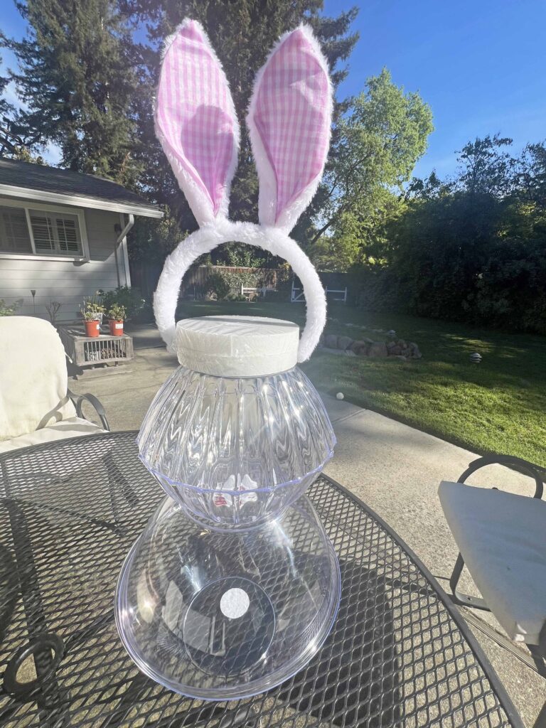 moss bunny DIY using Dollar Tree Bowls