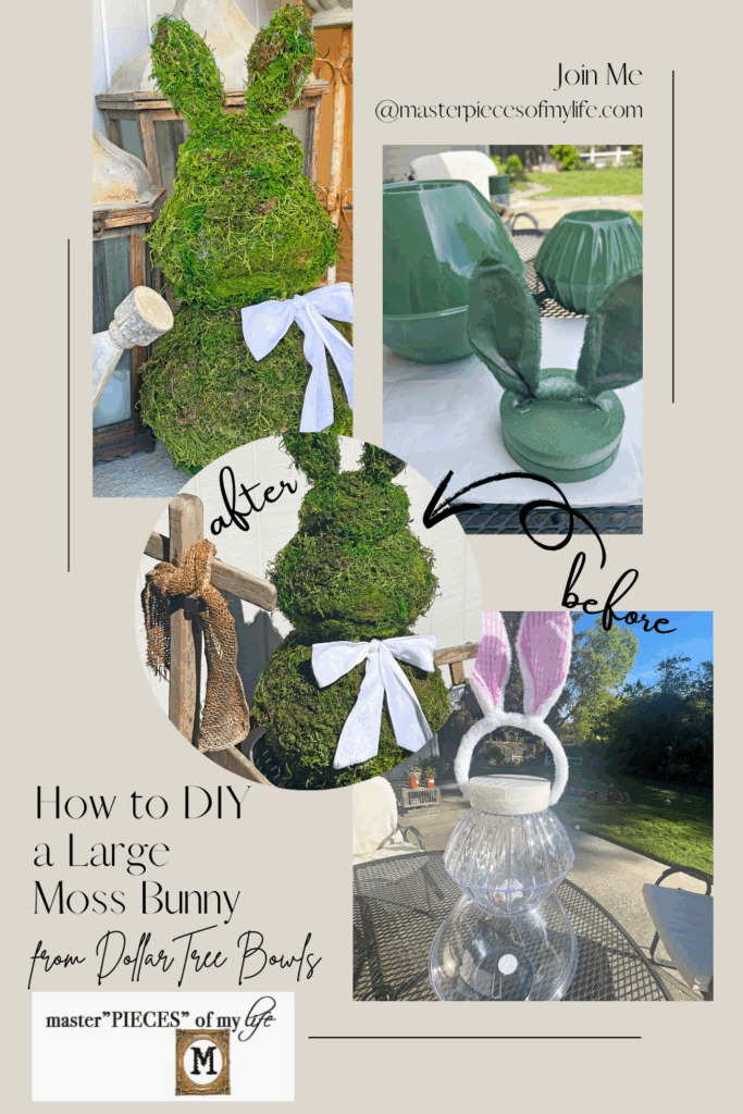 moss bunny DIY using Dollar Tree Bowls Pinterest
