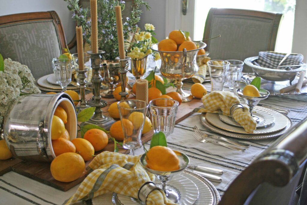 spring foraged tablescape