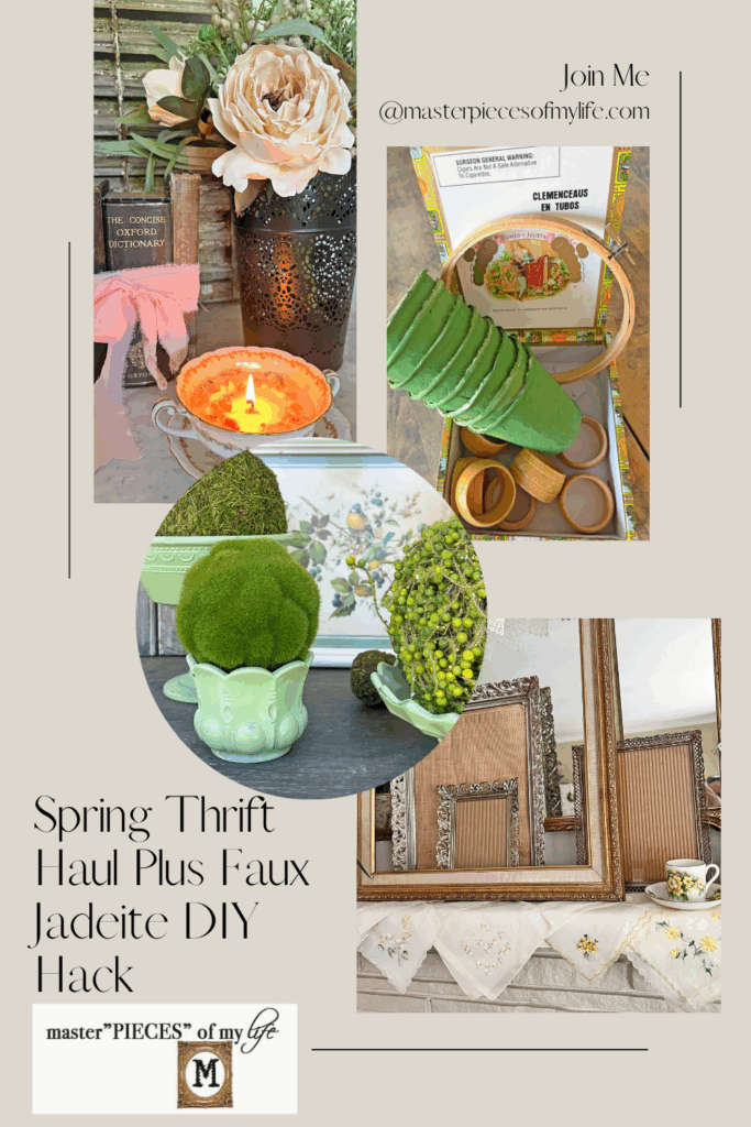 Spring thrift haul plus faux jadeite DIY hack Pinterest