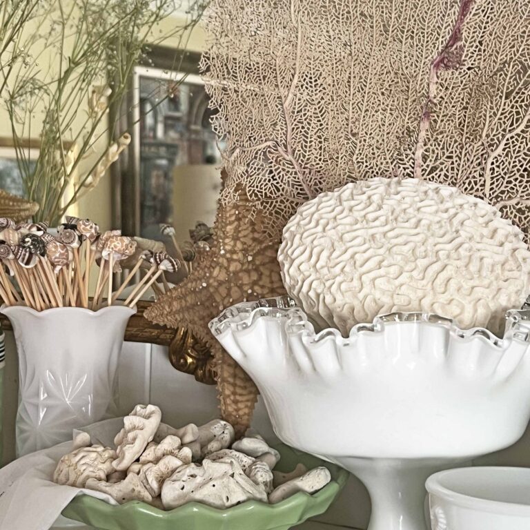 How to Decorate a Summer Mantel with Thrifted Finds