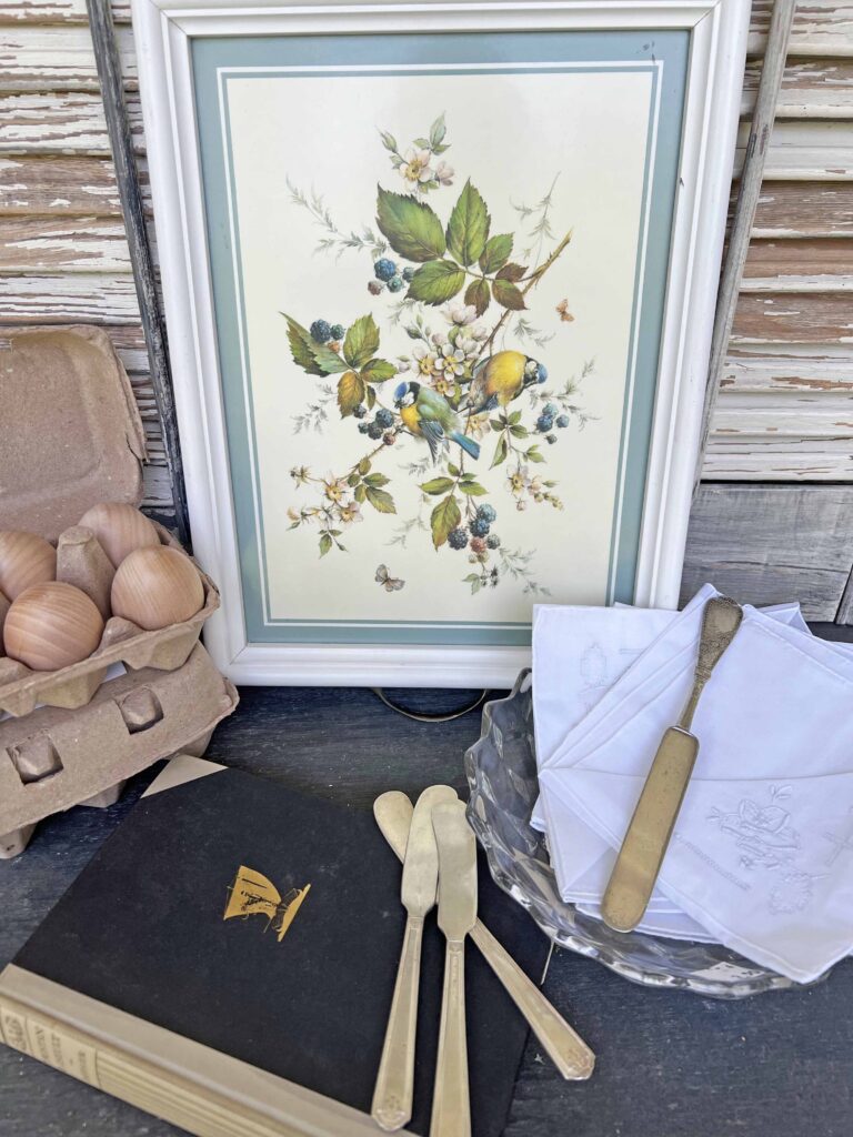 how to decorate with vintage handkerchiefs