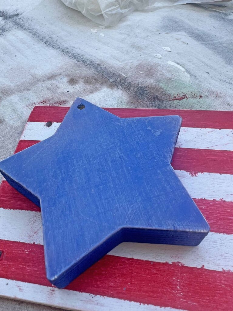 DIY America Grunge Sign from Dollar Tree Wooden Pieces