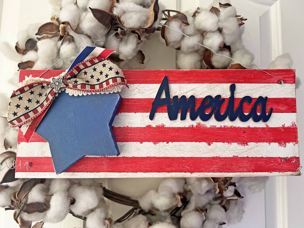 DIY America Grunge Sign from Dollar Tree Wooden Pieces