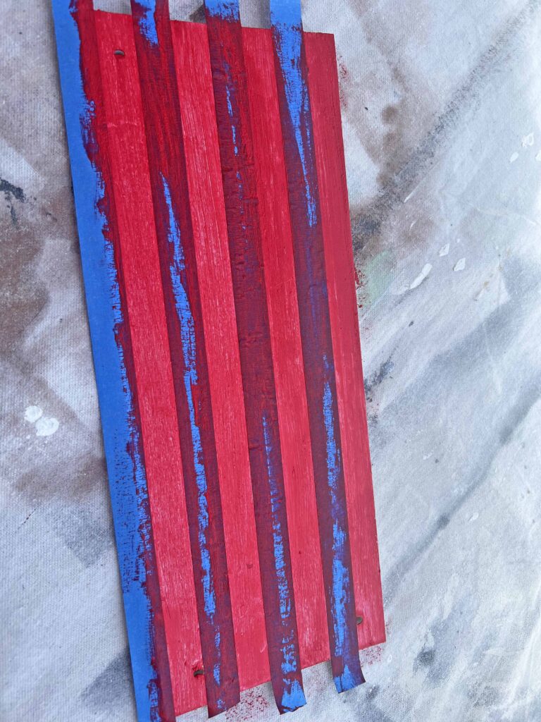 DIY America Grunge Sign from Dollar Tree Wooden Pieces