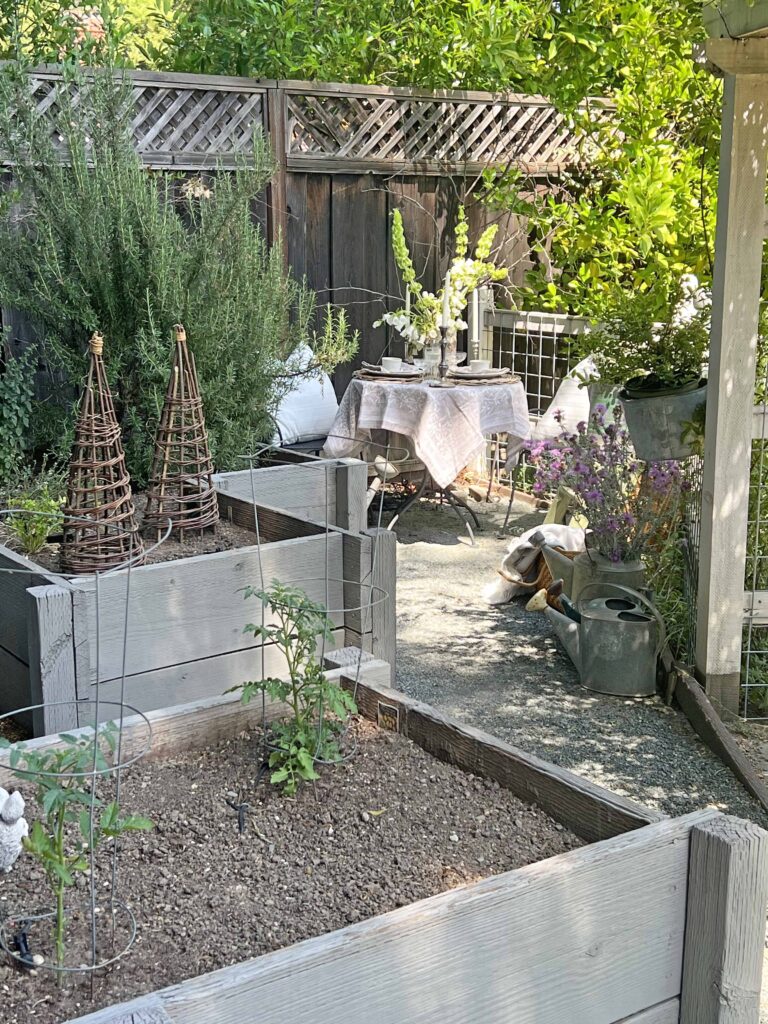 a floral garden table setting