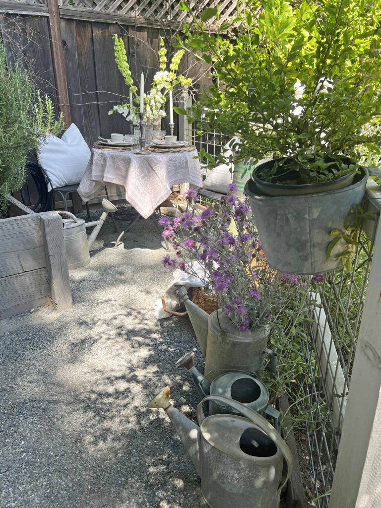 a floral garden table setting