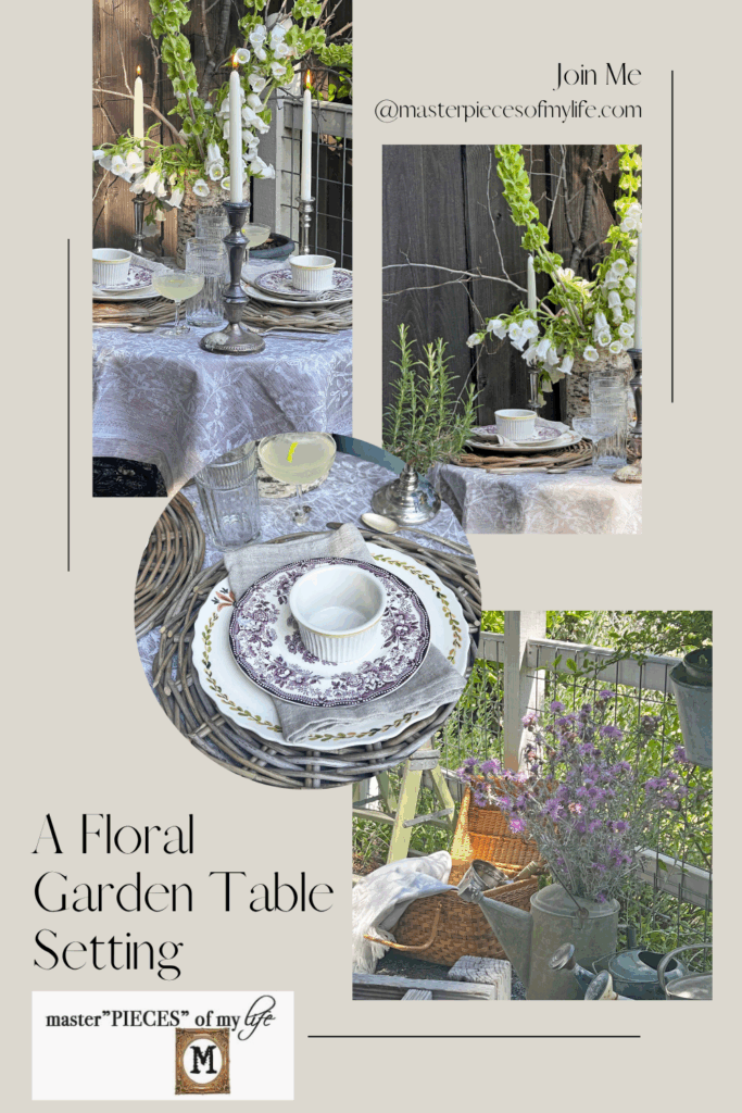 a floral garden table setting Pinterest