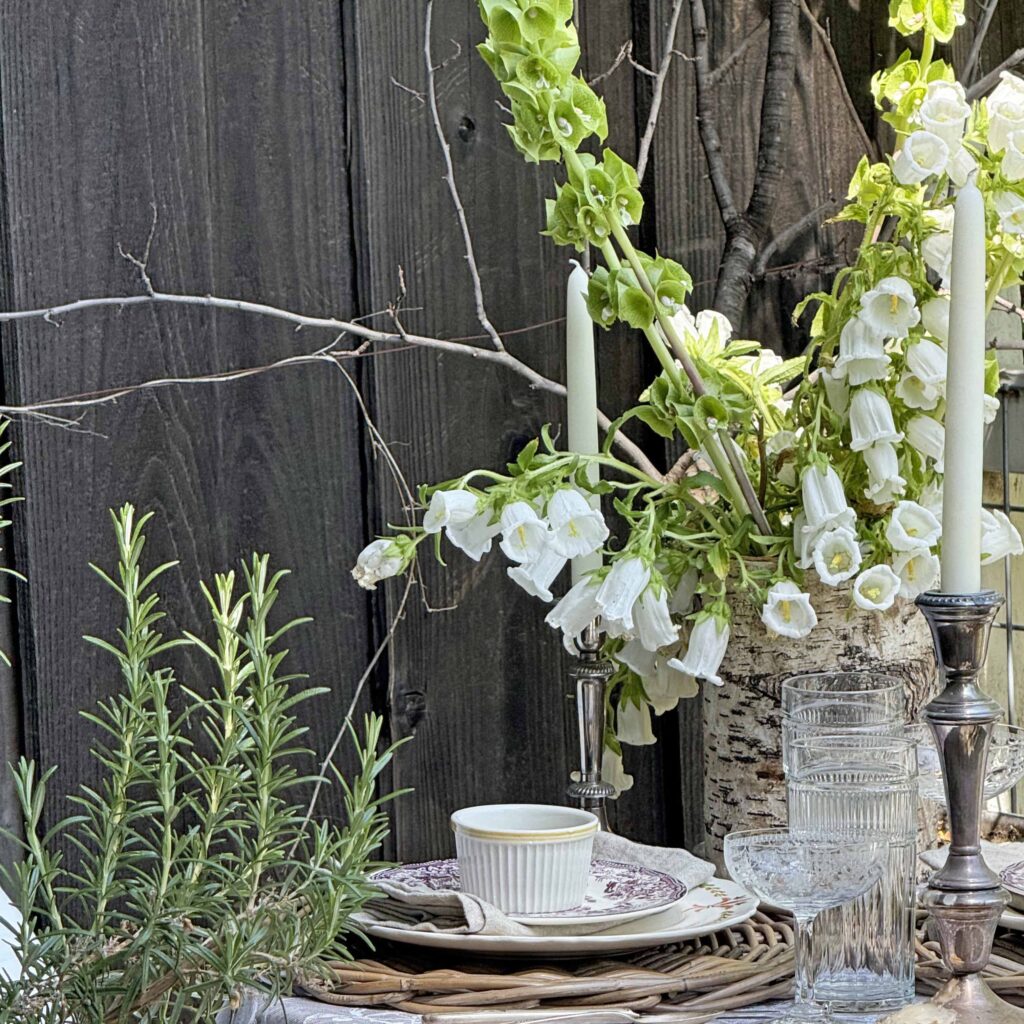a floral garden table setting