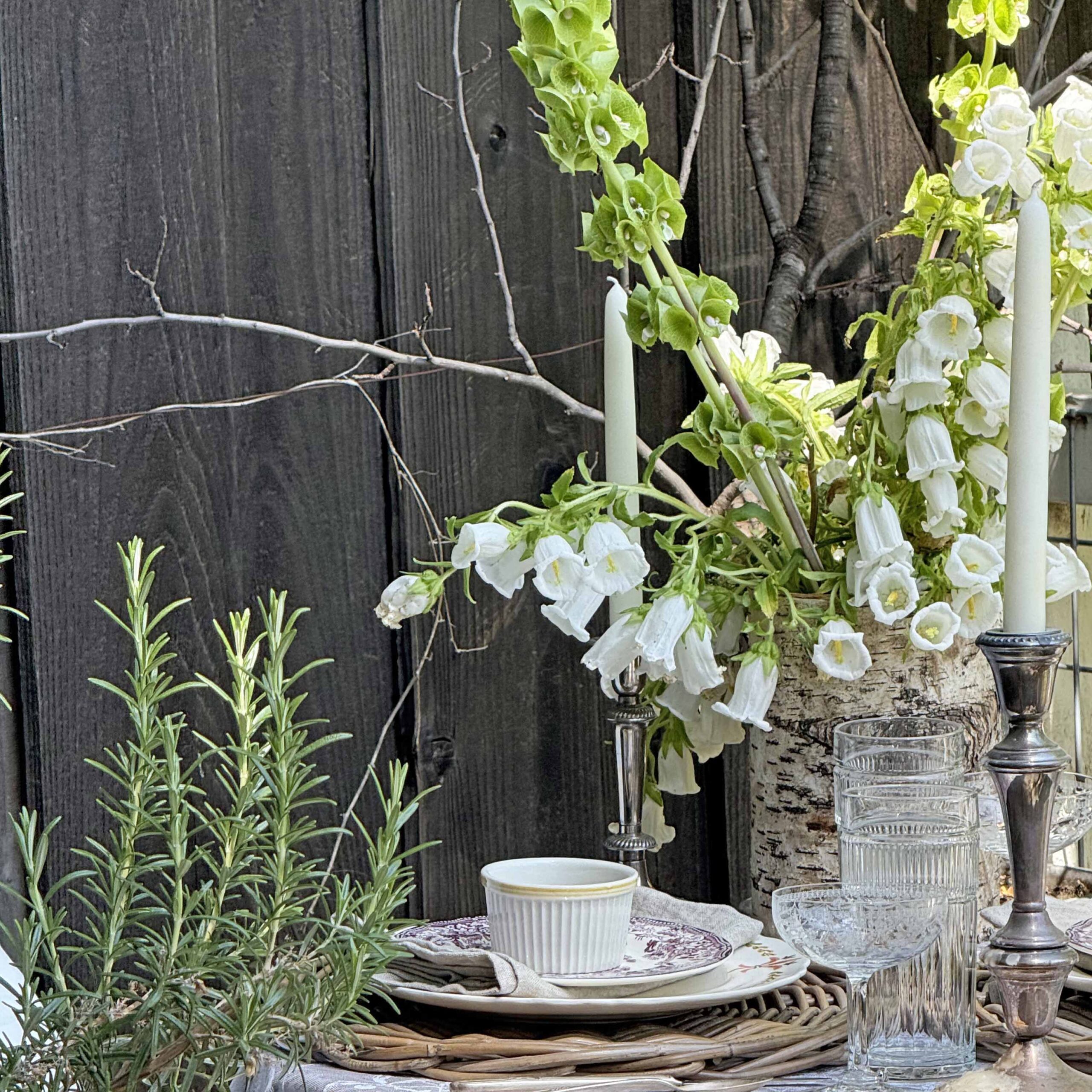 a floral garden table setting