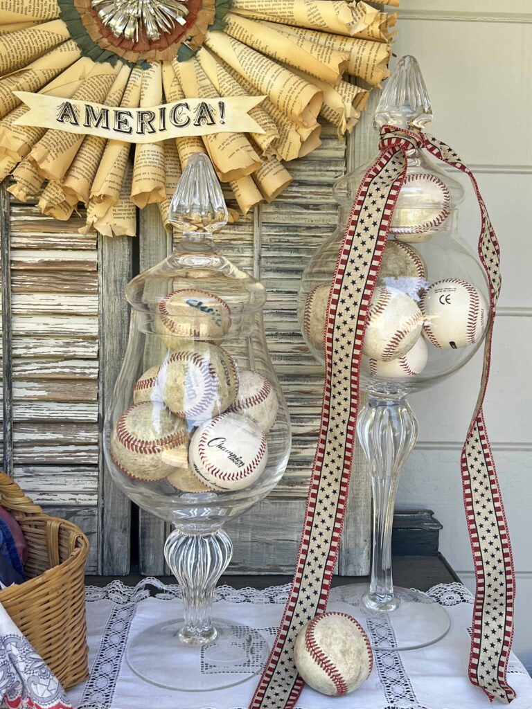 How to use baseballs for patriotic decor