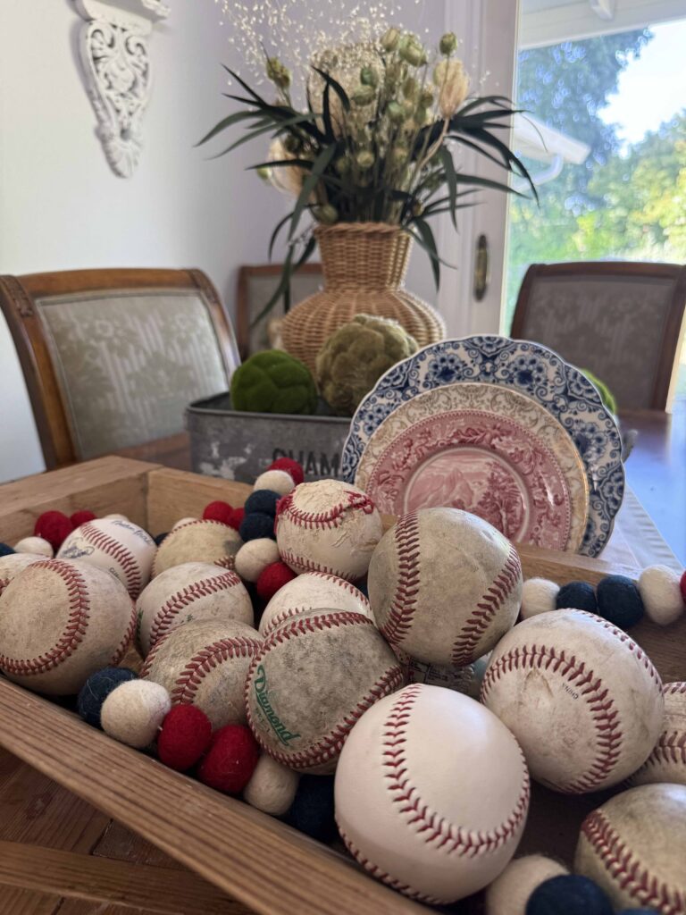 How to use baseballs for patriotic decor