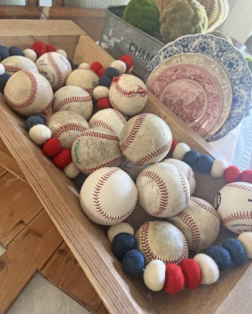 How to use baseballs for patriotic decor