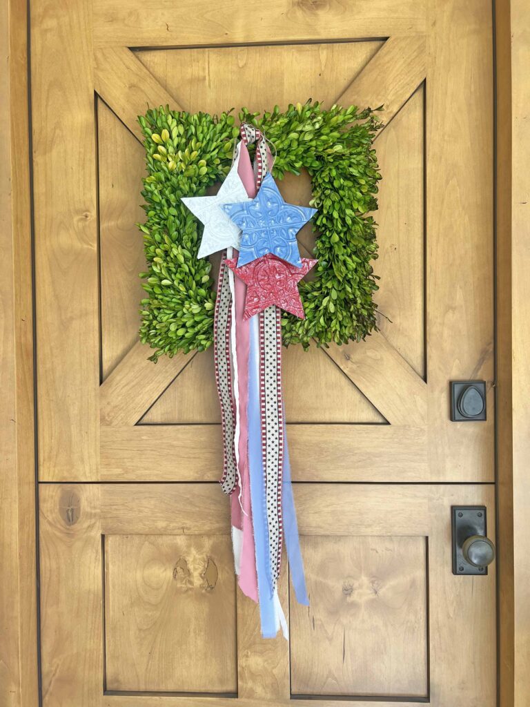 Patriotic DIY Faux Tin Tile Star Charms Hanger