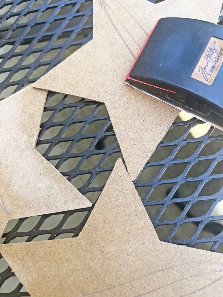 Patriotic DIY Faux Tin Tile Star Charms Hanger