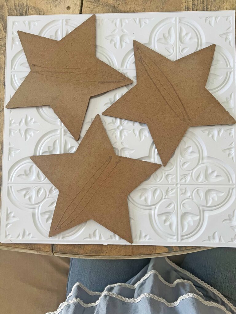 Patriotic DIY Faux Tin Tile Star Charms Hanger