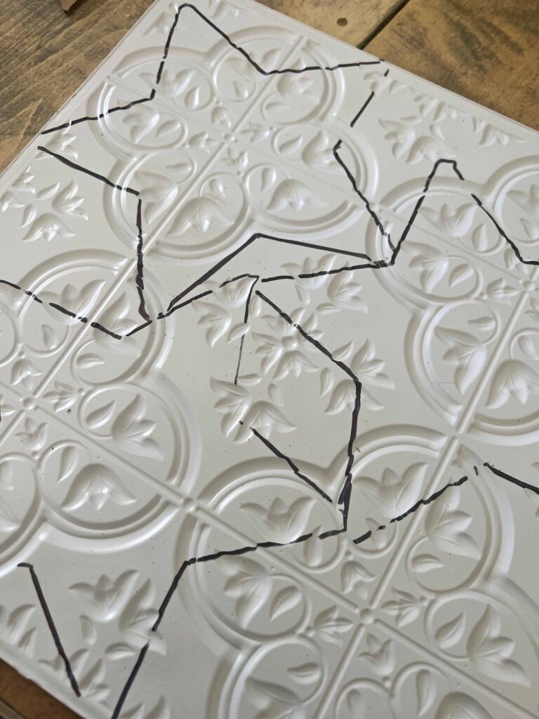 Patriotic DIY Faux Tin Tile Star Charms Hanger