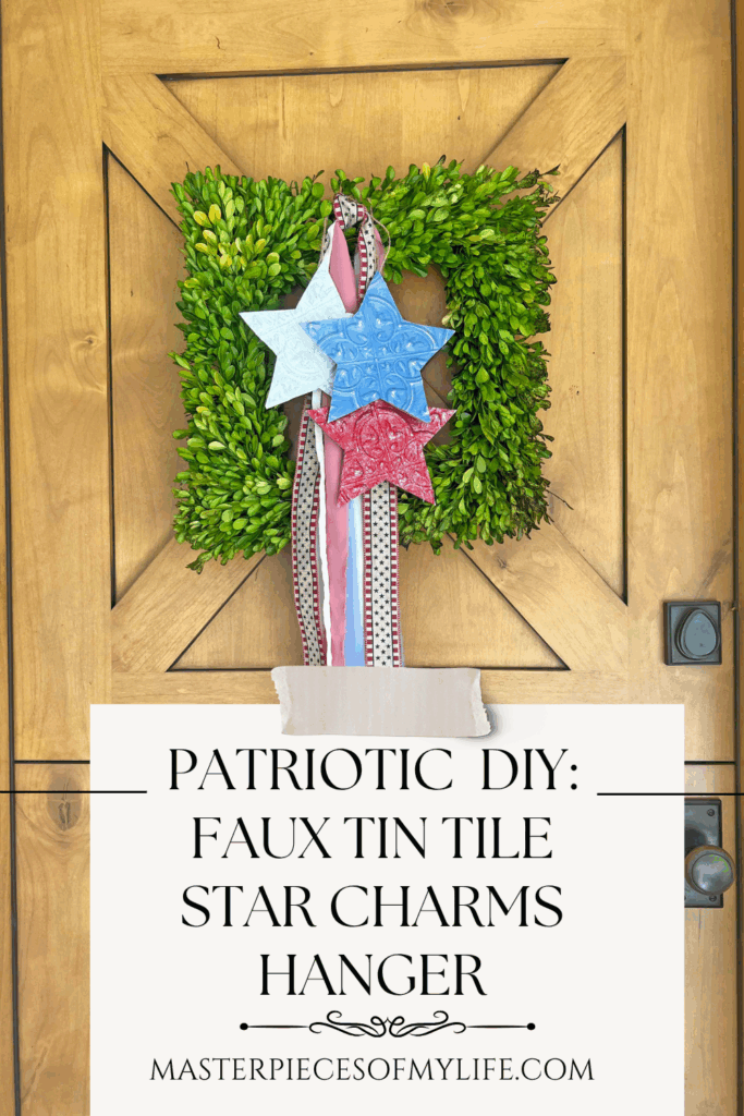 Patriotic DIY Faux Tin Tile Star Charms Hanger Pinterest