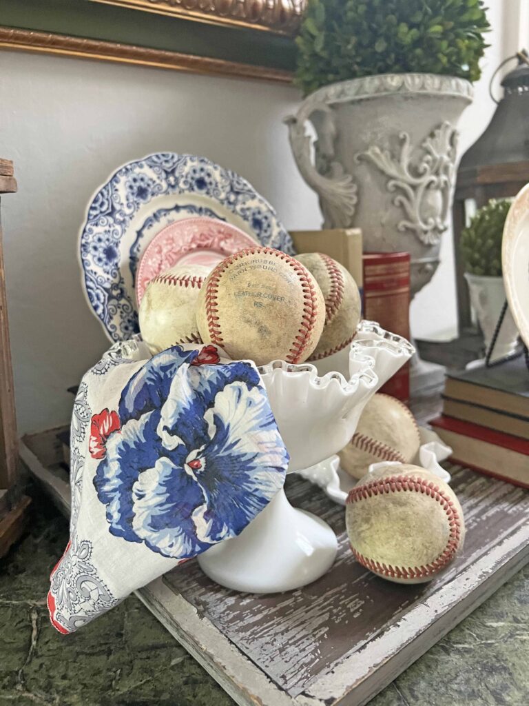 Patriotic vintage decor styling full of thrifted finds