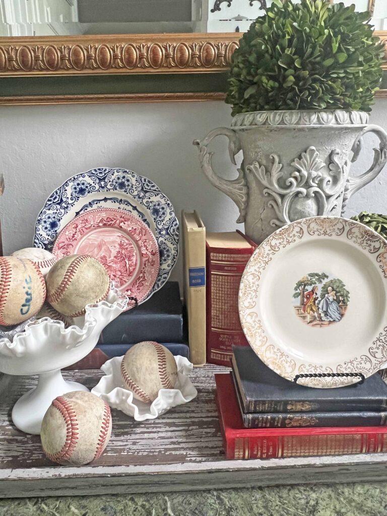 Patriotic vintage decor styling full of thrifted finds