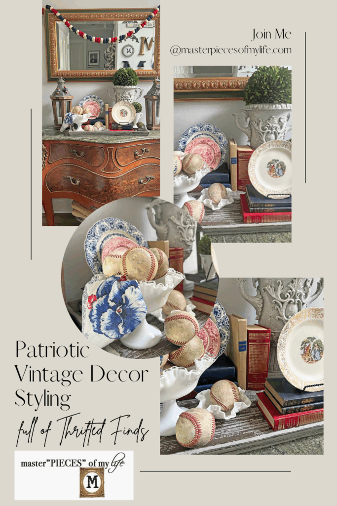 Patriotic vintage decor styling full of thrifted finds Pinterest